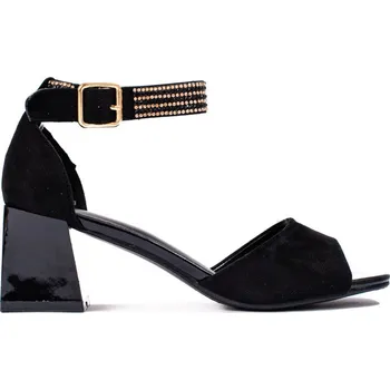 Dámské sandále Dámské černé sandály Shelovet na nízkém podpatku GD-FL1120B Velikost: 36