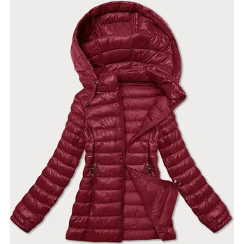 Dámská bunda Dámská prošívaná bunda ve vínové bordó barvě s kapucí J Style (16M9102-06) odstíny červené S (36)