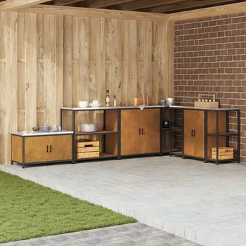 Kuchyňská linka vidaXL Skladování v kuchyni s policí Rezavá 60 x 50 x 92 cm Ocel [874960]