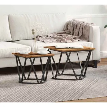 Konferenční stolek vidaXL Sada odkládacích stolků 2 pcs recyklované dřevo [868271]