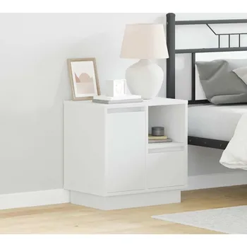 Noční stolek vidaXL Noční skříňka Bílá 50 x 34,5 x 50 cm. Kompozitní dřevo [869578]