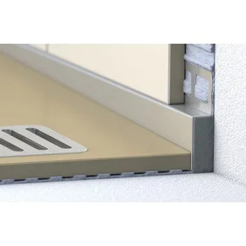 Stavební profil Spádová lišta stěnová, chemická nerez 10/1000 pravá