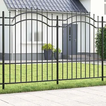 Plot vidaXL Zahradní plot Šedá 190 cm Práškově lakovaná ocel