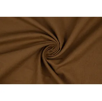 Lněná tkanina karamel