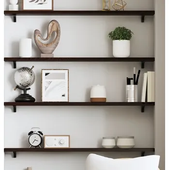 police vidaXL Nástěnná police 80x10x2 cm ošetřený masivní dub [363536] Barva: tmavě hnědá