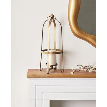 Svícen Svícen zlatý kovový železný 48 cm retro bytové doplňky obývací pokoj jídelna ložnice Beliani