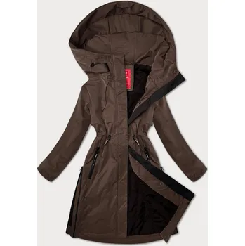 Hnědá jednoduchá dámská bunda s kapucí LHD (LHD-24592) odstíny hnědé M (38)