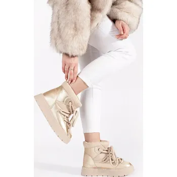 Dámská zimní obuv Stylové sněhule dámské Jasnobeżowy platforma 36