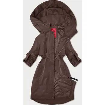 Hnědá dámská bunda s ohrnutými rukávy LHD (LHD-24591) odstíny hnědé XXL (44)