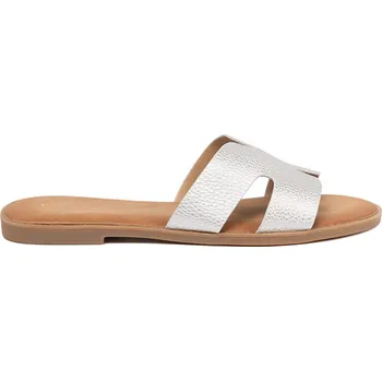 Dámské pantofle Stříbrné dámské nazouváky s výřezy GG-80S Velikost: 37