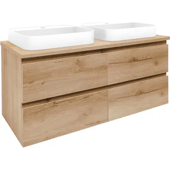 Koupelnový nábytek Koupelnová skříňka s umyvadlem a krycí deskou SAT B-Way 119x50x45 cm dub medový mat BWAY2120OAKDESKU - BWAY2120OAKDESKU