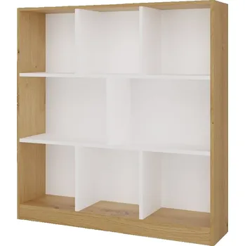 Knihovna Regál Finley 8P, dub artisan/bílá