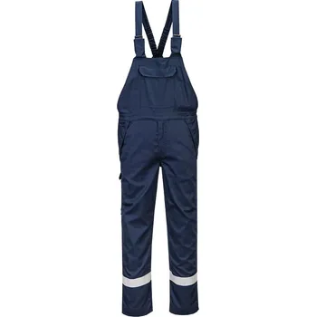 montérky PORTWEST FR418 BIZFLAME WORK / Nehořlavé kalhoty s laclem, reflexní pruh - navy L