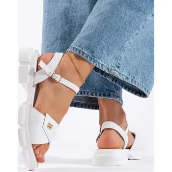 Dámské sandále Pěkné bílé sandály dámské platforma 40