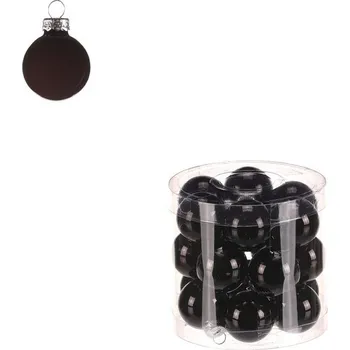 Vánoční dekorace Kulaté skleněné ozdoby - pr. 3 cm, černé, cena za balení (18 ks)