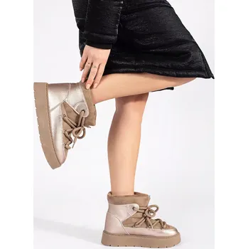 Dámská zimní obuv Moderní dámské sněhule hnědé platforma 36