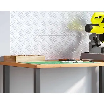 Příslušenství pro gril vidaXL Kolečkové desky 4 pcs Stříbrná 40 x 20 cm Hliník [4104244]