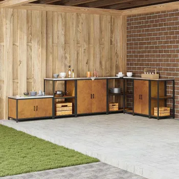 Kuchyňská linka vidaXL Skladování v kuchyni s policí Rezavá 60 x 50 x 92 cm Ocel [874988]