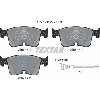 Brzdová destička Sada brzdových destiček, kotoučová brzda TEXTAR 2667702