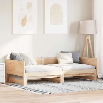 Postel vidaXL Vytahovací denní postel 203,5 x 184 x 56,5 cm Hnědá