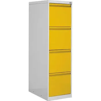 Kartotéka JP - 400 PR kartotéka 4-zásuvková, 1330x620x390 mm, šedá/žlutá