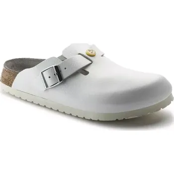 Dámské žabky Birkenstock women's clogs Boston ESD White natural leather medical flip-flops narrow narrow (0061378) dámské 36