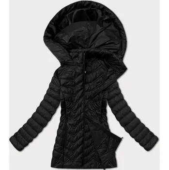 Jednoduchá černá dámská prošívaná bunda v délce k bokům J Style (16M9261-392) odstíny černé 52