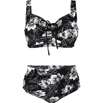 Body Dvoudílné plavky pro plnoštíhlé Salma klasické S803 XXL černá