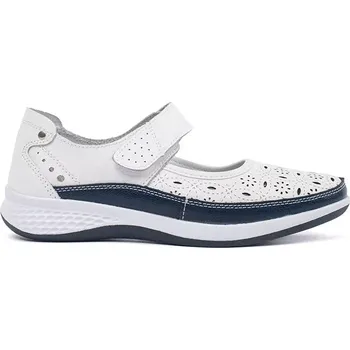 Dámské baleríny Zajímavé baleríny Biało-niebieski dámské na plochém podpatku 38