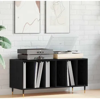 Komoda vidaXL Skříň na gramofonové desky s policí Černý dub 100 x 38 x 48 cm [862901]