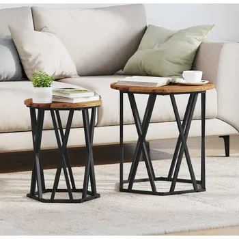 Konferenční stolek vidaXL Konferenční stolek 2 pcs Staré dřevo Inženýrské dřevo a ocel [868265]