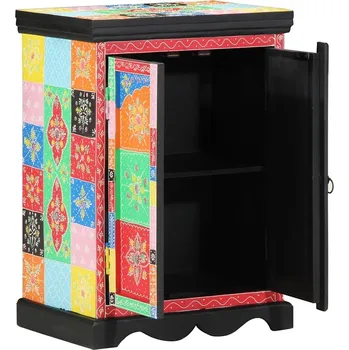 Konferenční stolek vidaXL Konzolový stolek s policí se dveřmi Vícebarevný 50 x 30 x 70 cm [4017568]