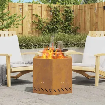 vidaXL Bezemisný gril Hnědá 58 x 58 x 51 cm Ocel [858981]