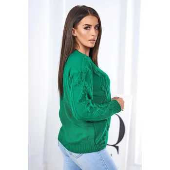 Dámský svetr Svetr s pleteninou S24-13 zelený - Kesi UNI