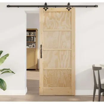 Interiérové dveře vidaXL Posuvné dveře ORKDAL Hnědá 83 x 202 cm Masivní borové dřevo [3333644]