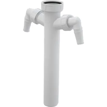 Ventil Alcadrain Mezikus s převlečnou maticí 6/4 a dvěma přípojkami