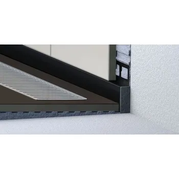 Stavební profil Zadní profil ke spádové liště, chemická nerez komaxit černá 12,5/29/1500