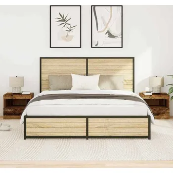 Noční stolek vidaXL Noční skříňka se zásuvkou 2 pcs Staré dřevo 50 x 40 x 45 cm [862181]