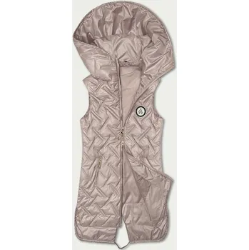 Dámská vesta Dámská prošívaná vesta v perleťové barvě s kapucí S'West (B8339-51) odstíny růžové XXL (44)