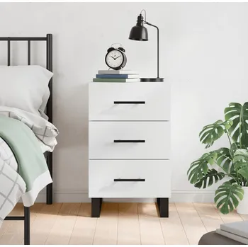 Noční stolek vidaXL Noční stolek 40 x 40 x 66 cm kompozitní dřevo [827685] Barva: Bílá