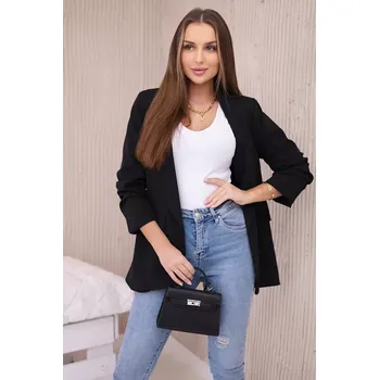 Dámské sako Sako s klopami elegantní černé UNI