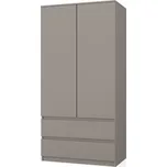 Šatní skříň Malvína 2S-90 šedá jíl