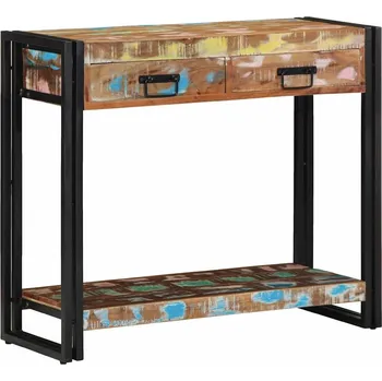 Konzolový stolek vidaXL Konzolový stolek s policí Vícebarevný Masivní obnovované dřevo [4102738]