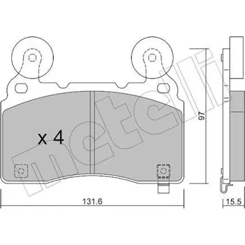 Brzdová destička Sada brzdových destiček, kotoučová brzda METELLI 22-1179-1