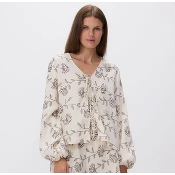 Dámská halenka Reserved - Halenka s vázáním vpředu - tělová - 263GC-02X - 263GC-02X-L