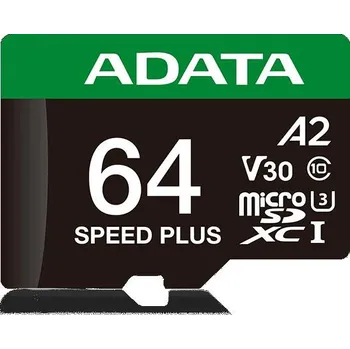 Paměťová karta Paměťová karta Adata microSD Speed Plus 64GB UHS1 U3 V30 A2 160/140 MB/s