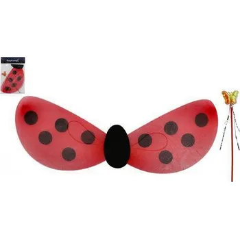 Karnevalová maska Teddies Křídla beruška s hůlkou nylon