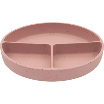 dětský talíř KikkaBoo Talíř dělený s přísavkou Platinum Silicone Blush