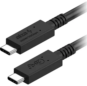 Kabel AlzaPower Core USB-C to USB-C USB4 100W 0.5m černý