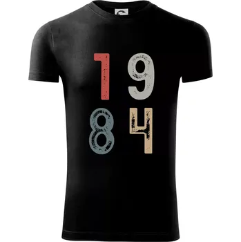 Vintage číslice 1984 - Viper FIT - Pánské zůžené tričko - S ( Černá )